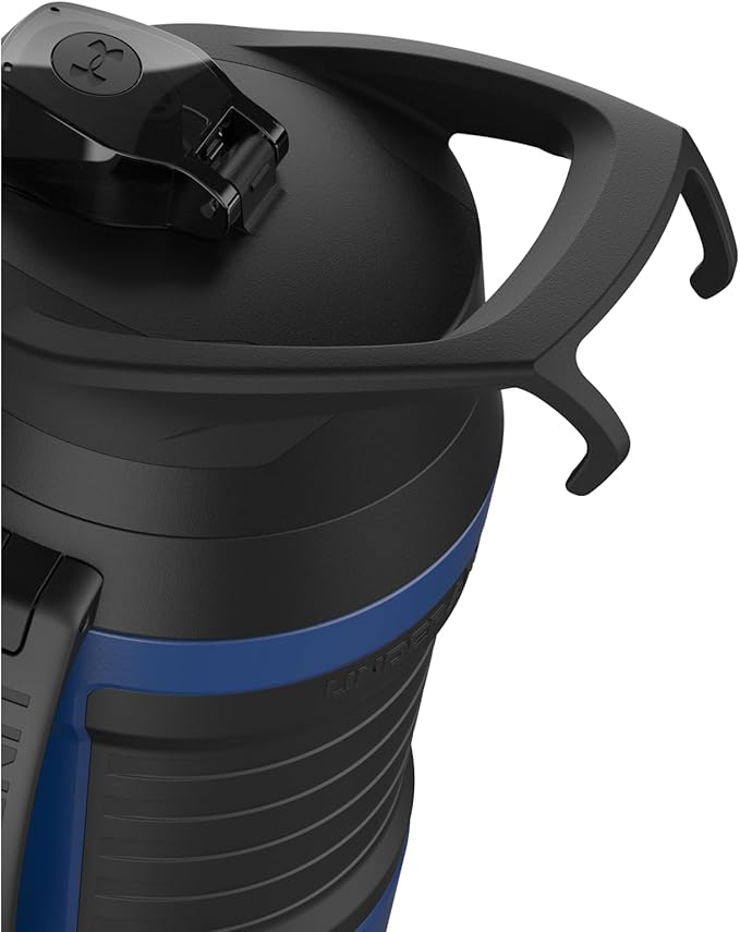 Under Armour Half Gallon Water Bottle Insulated, 64oz Insulated Water Bottle with Handle, Fence Hook, Leak Resistant, for Baseball, Football & More, Royal/Black