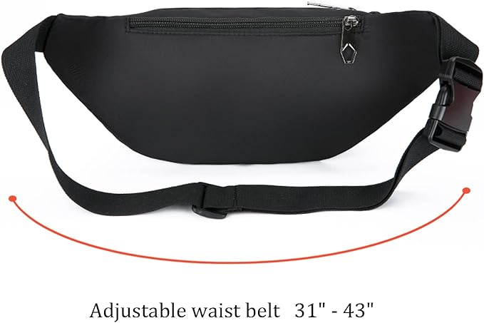DAITET Crossbody Fanny Pack for Men&Women,Large Waist Bag & Hip Bum Bag with Adjustable Strap for Outdoors Workout Traveling Casual Running Hiking Cycling