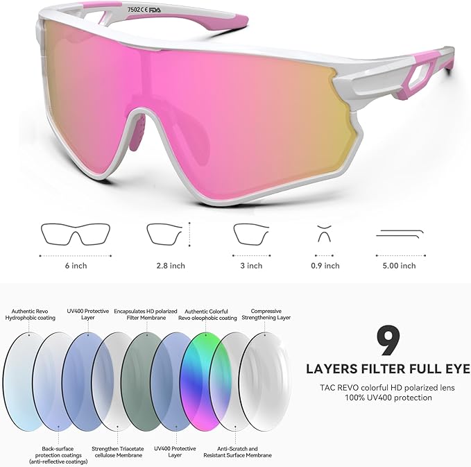 BEACOOL Polarized Sports Sunglasses for Men Women Youth Baseball Cycling Running Driving Fishing Golf Motorcycle TAC Glasses