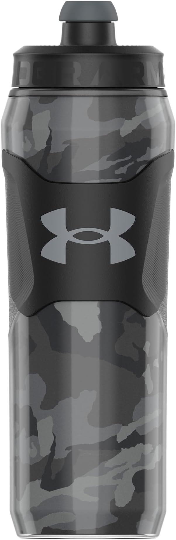 Under Armour 28oz Playmaker Squeeze Insulated 2 - Sports Water Jug, Leak Resistant for Baseball, Football & More, Black Steel Camo