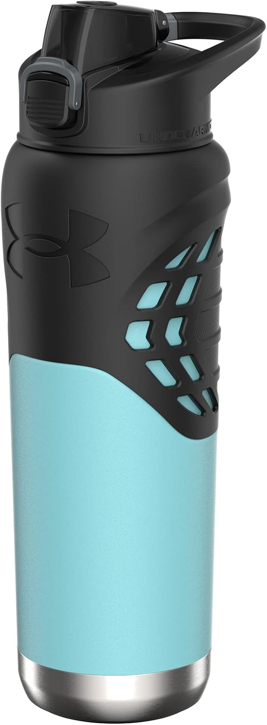 Under Armour 24Oz Stainless Steel Water Bottle, Insulated, Carabiner Easy Carry Hook, Leak Proof, Kids & Adults, All Sports, Gym
