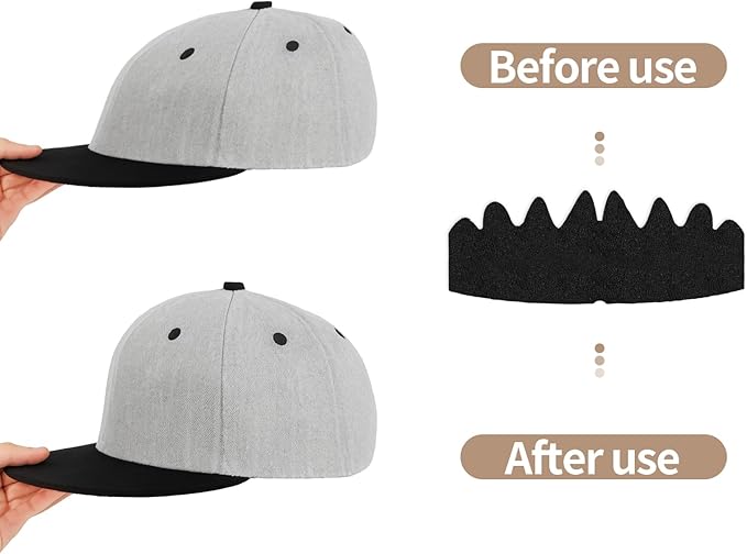 10 PCS Baseball Caps Inserts, Flexible Washable Reusable Hat Sweat Liner, Hat Liners Sweat Protection, Hat Shaper Insert, Hat Stiffener, Baseball Cap Sweat Liner (Black & White)