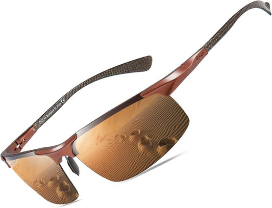 DUCO Mens Sunglasses Polarized Sports Fishing Running Driving Carbon Fiber Sunglasses for Men UV400 Protection DC8277