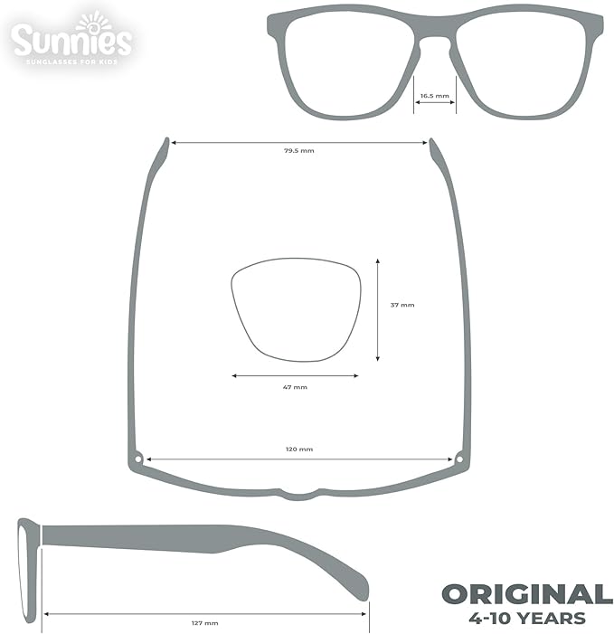Sunnies Shades Kids Sunglasses, Toddler Sunglasses - Polarized UVA and UVB Protection, Anti-Slip Frame for kids.