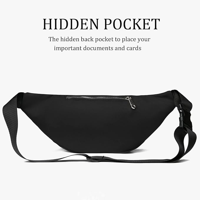 DAITET Crossbody Fanny Pack for Men&Women,Large Waist Bag & Hip Bum Bag with Adjustable Strap for Outdoors Workout Traveling Casual Running Hiking Cycling