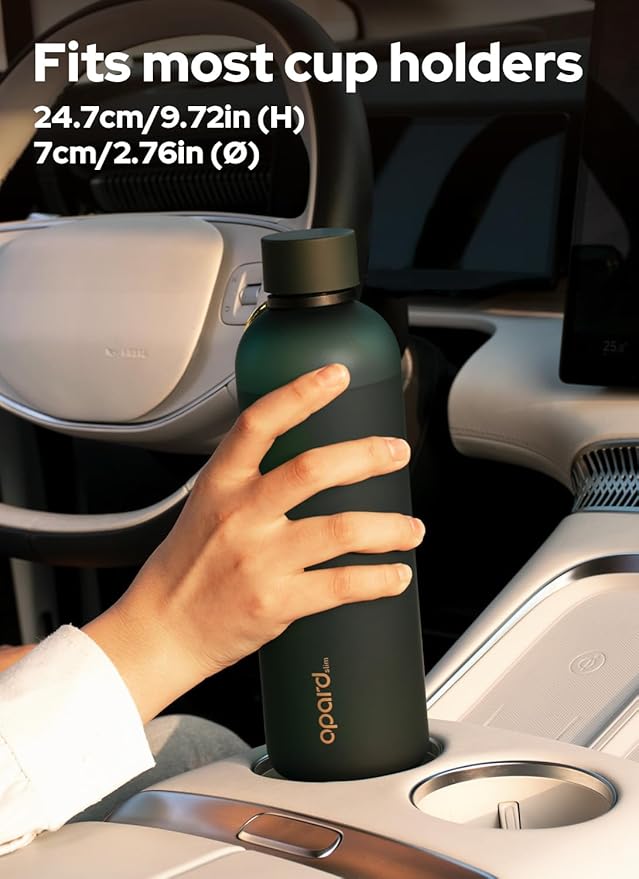 Opard Slim Water Bottle 27oz, Dishwasher Safe Plastic Water Bottle BPA-Free, Leakproof Screw Top, Forest Green, Reusable for Travel School Sport Gym Hiking
