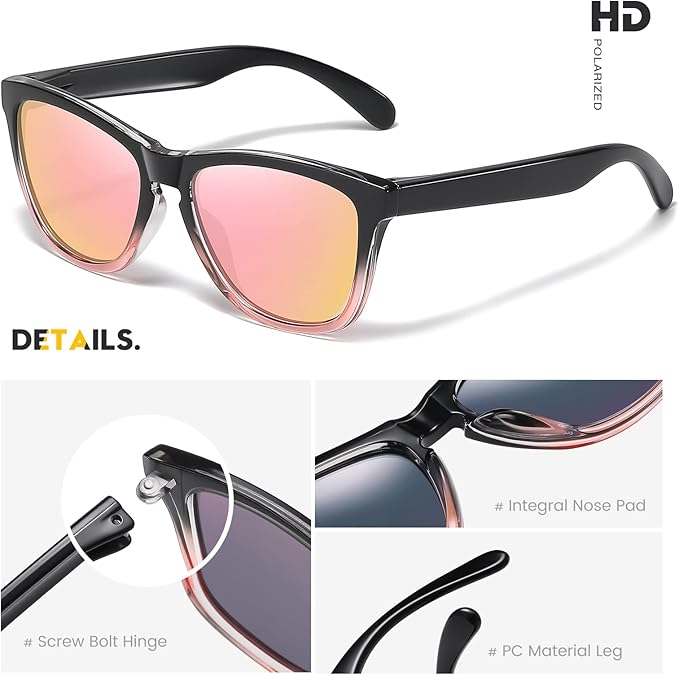 Sunglasses Womens Polarized Sunglasses for Mens Womens Retro Mirror Lens for Driving Fishing UV400 Protection