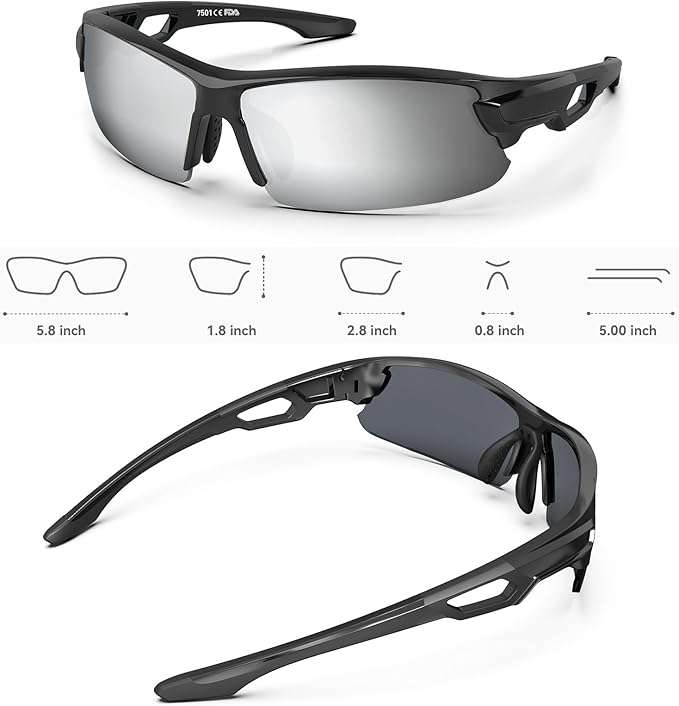 BEACOOL Polarized Sports Sunglasses for Men Women Youth Baseball Cycling Running Driving Fishing Golf Motorcycle TAC Glasses