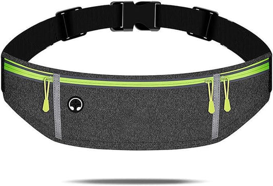 Waist pack sport running Belt Pack with adjustable Strap for running hiking travel outdoors sport (Grey, 3 Pockets)