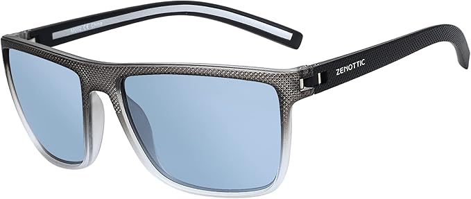 ZENOTTIC Polarized Sunglasses for Men Lightweight TR90 Frame UV400 Protection Square Sun Glasses
