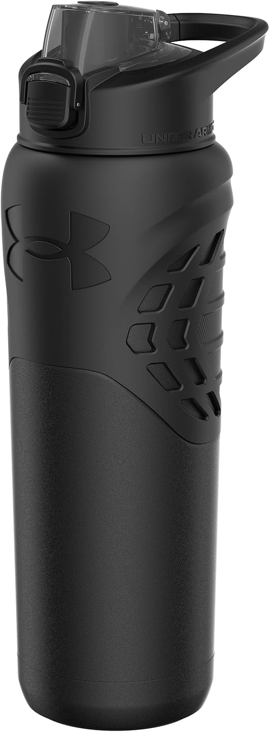 Under Armour 24Oz Stainless Steel Water Bottle, Insulated, Carabiner Easy Carry Hook, Leak Proof, Kids & Adults, All Sports, Gym