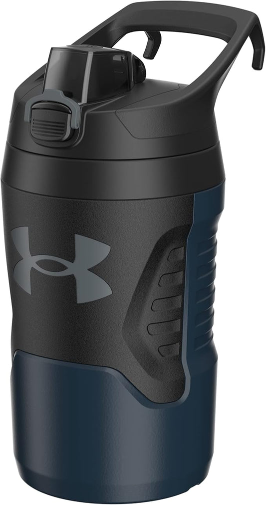 Under Armour 32 oz Insulated Water Bottles - Sports Water Jug with Fence Hook, Leak Resistant for Baseball, Football & More, 32 oz Insulated, Academy/Black