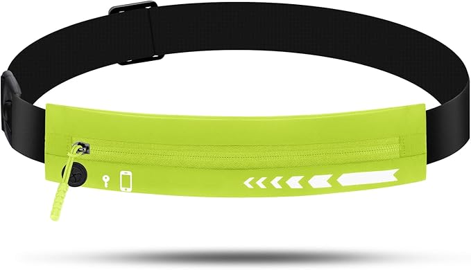 USHAKE Slim Running Belt for Women Men-Runners Phone Holder Fanny Pack, Adjustable, Bounce Free Waist Pouch bag for Workout, Money Belt, Run Gear Accessories Yellow