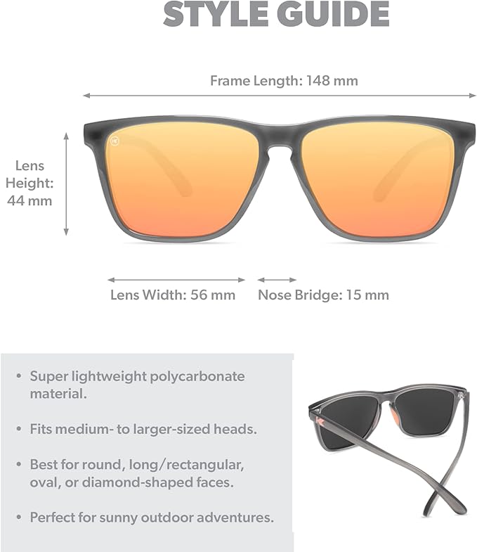 Knockaround Fast Lanes and Fast Lanes Sport Polarized Lightweight Sunglasses for Men & Women - UV400 Protection - Running