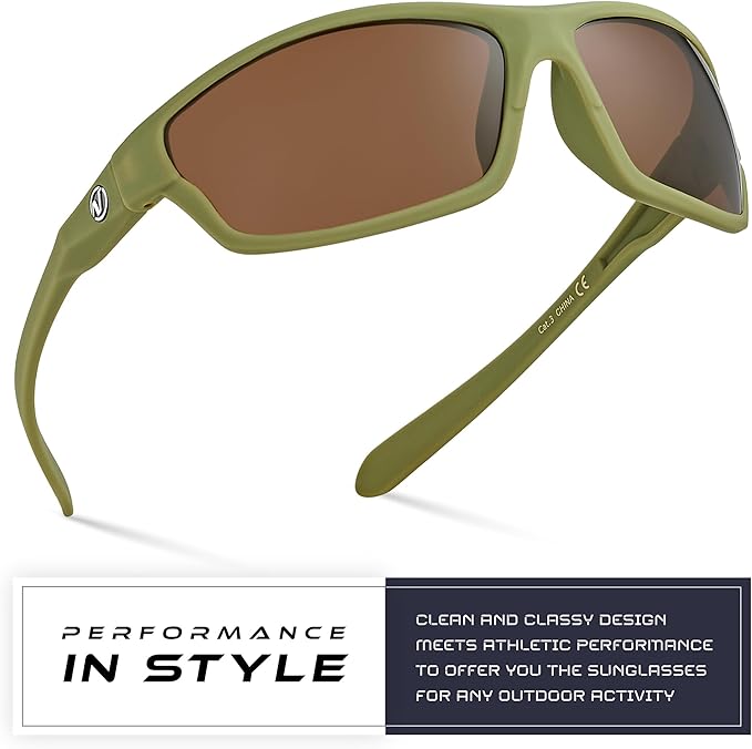 Nitrogen Polarized Wrap Around Sport Sunglasses for Men Women UV400 Driving Fishing Running Sun Glasses