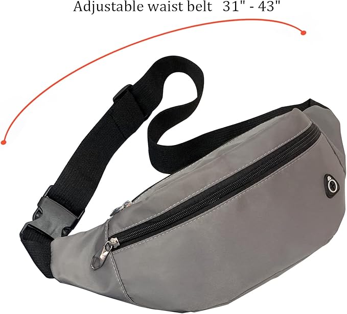 DAITET Crossbody Fanny Pack for Men&Women,Large Waist Bag & Hip Bum Bag with Adjustable Strap for Outdoors Workout Traveling Casual Running Hiking Cycling