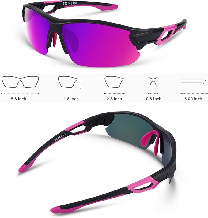 BEACOOL Polarized Sports Sunglasses for Men Women Youth Baseball Cycling Running Driving Fishing Golf Motorcycle TAC Glasses