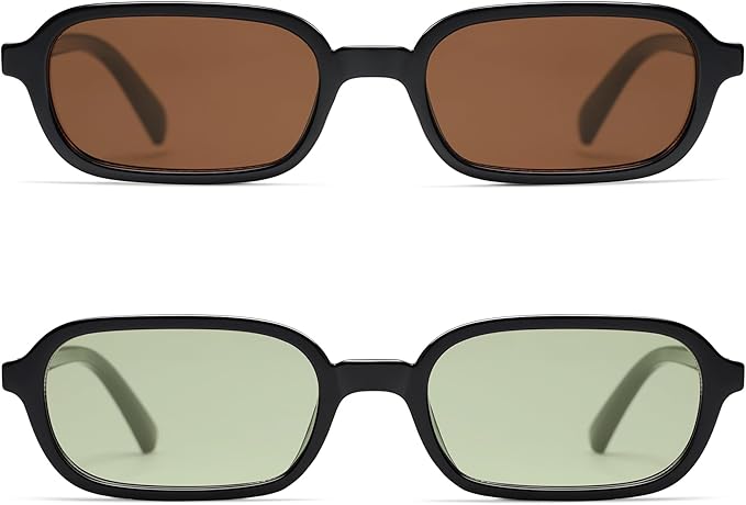 Retro Rectangular Sunglasses for Women Vintage Fashion Trendy Funny Small 90s Square Sunnies 2025 AP3698