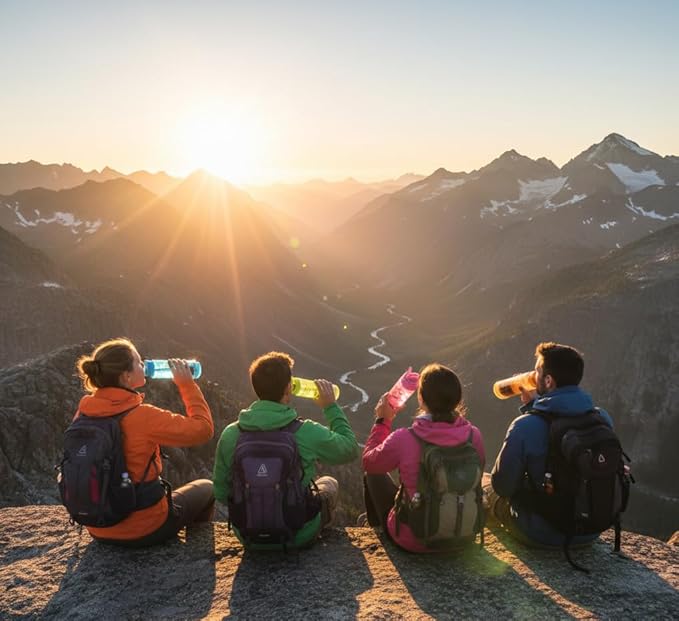 FLPSDE XR Dual Chamber Water Bottle with Integrated Storage Compartment for Snacks and More - 2 in 1 Container for Travel, School, Hiking, Sports, Work, Office, Gift