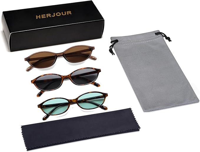 Retro Oval Cat Eye Sunglasses for Women Y2k Trendy Narrow Sunnies Designer Sun Glasses AR82253