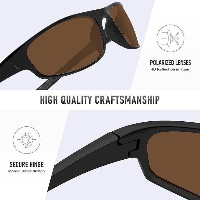 Sports Polarized Sunglasses for Men Women Wrap Around Sun Glasses Fishing Cycling Driving Running UV Protection