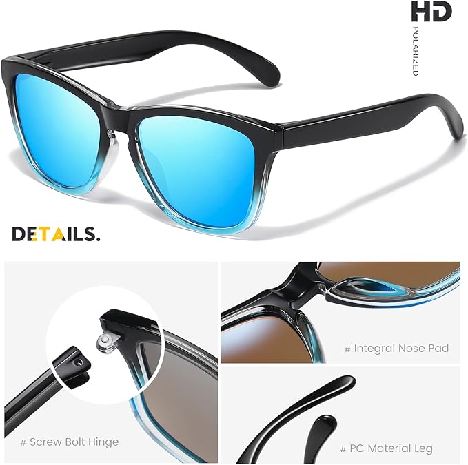Sunglasses Womens Polarized Sunglasses for Mens Womens Retro Mirror Lens for Driving Fishing UV400 Protection