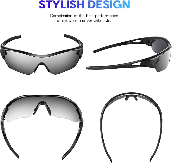 BEACOOL Polarized Sports Sunglasses for Men Women Youth Baseball Cycling Running Driving Fishing Golf Motorcycle TAC Glasses