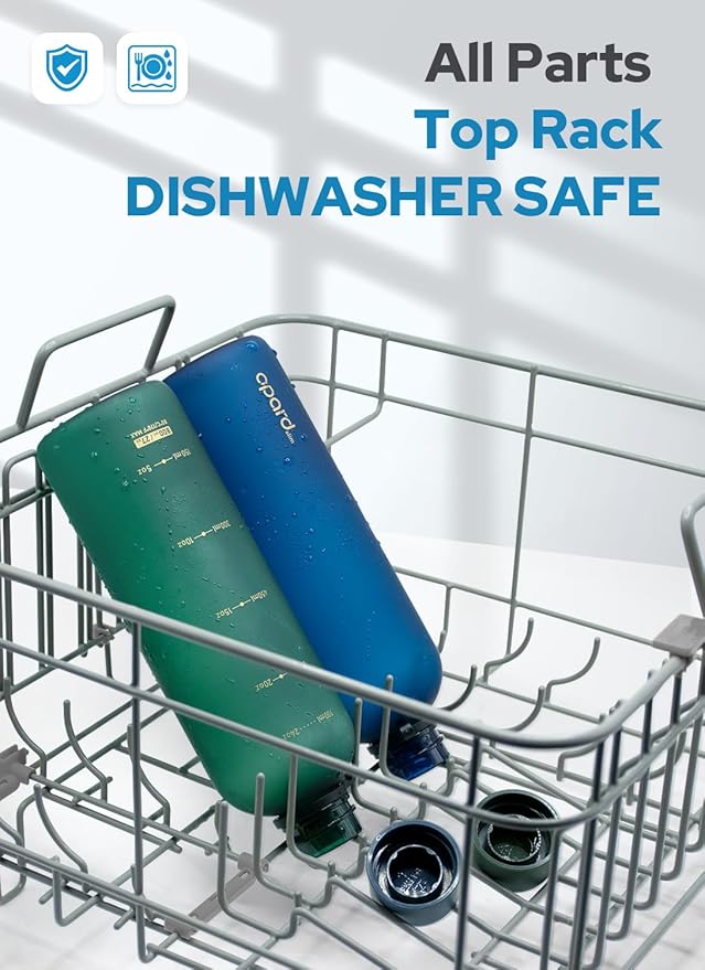 Opard Slim Water Bottle 27oz, Dishwasher Safe Plastic Water Bottle BPA-Free, Leakproof Screw Top, Midnight Blue, Reusable for Travel School Sport Gym Hiking