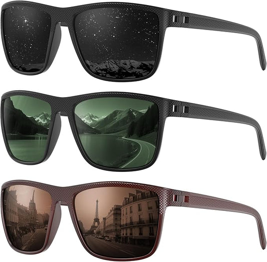 Fanshen Polarized Sports Sunglasses for Men, UV Protection Lightweight Sun Glasses for Driving Fishing Golf Cycling