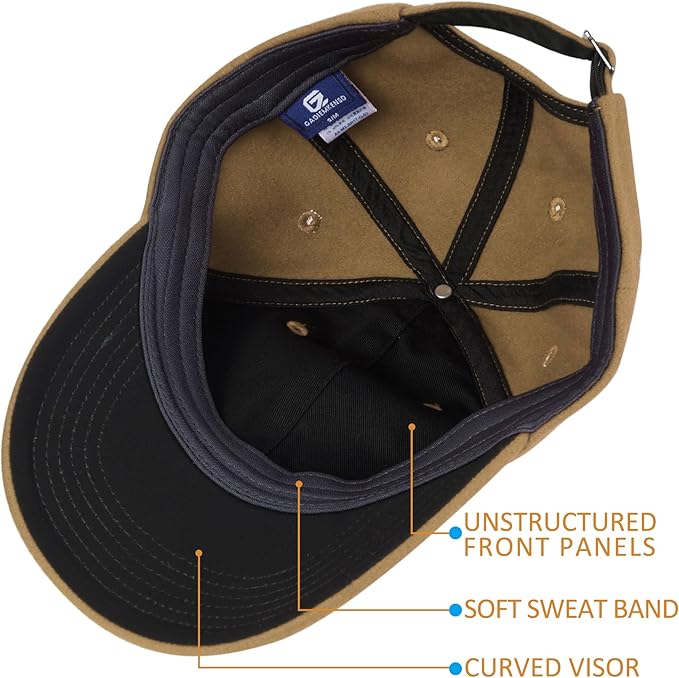 GADIEMKENSD Unstructured Wool Baseball Caps Winter Warm Hat Adjustable