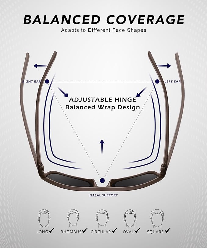 Polarized Sunglasses Men, Mens Sunglasses Polarized UV protection Lightweight Sun Glasses for Driving Fishing Golf