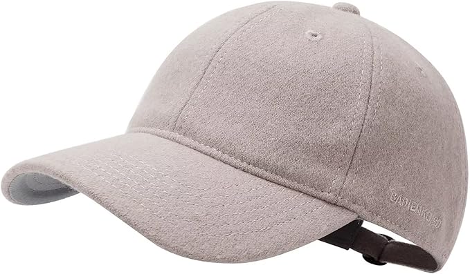 GADIEMKENSD Unstructured Wool Baseball Caps Winter Warm Hat Adjustable