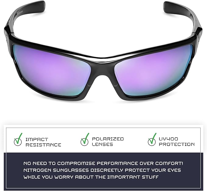 Nitrogen Polarized Wrap Around Sport Sunglasses for Men Women UV400 Driving Fishing Running Sun Glasses