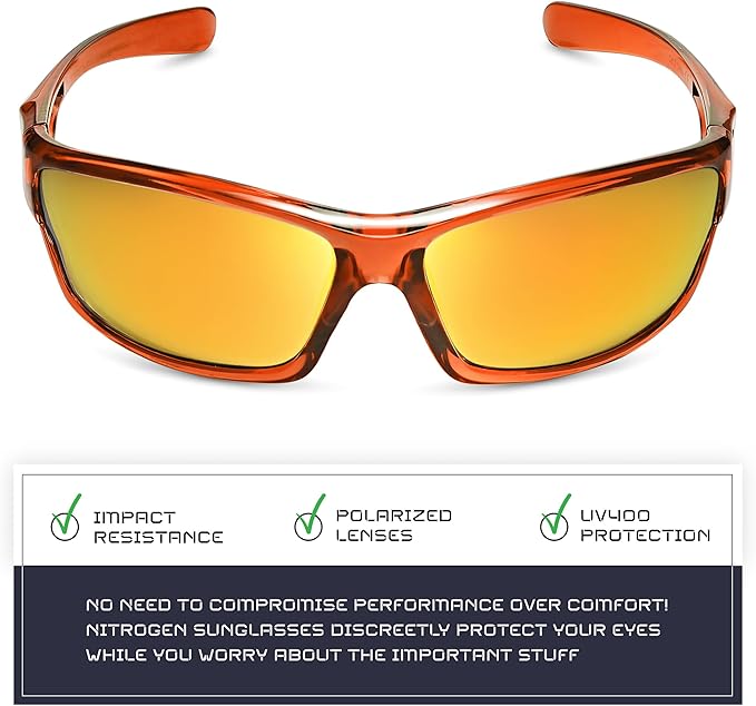 Nitrogen Polarized Wrap Around Sport Sunglasses for Men Women UV400 Driving Fishing Running Sun Glasses