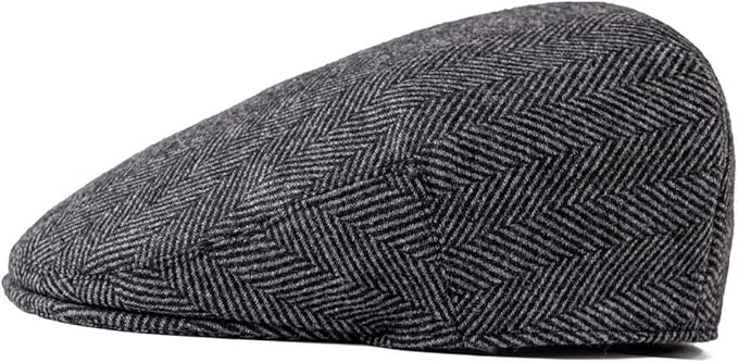 Men's Wool Tweed Newsboy Ivy Cap Gatsby Golf Flat Hat
