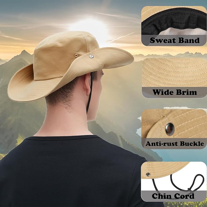 ZOORON Bucket Hat Wide Brim Boonie Hats Safari Hat for Hiking Fishing Outdoor