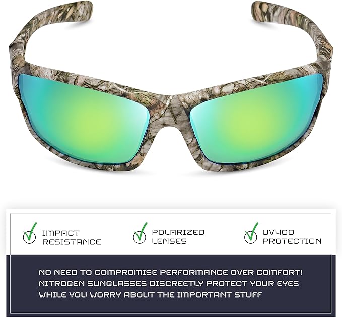 Nitrogen Polarized Wrap Around Sport Sunglasses for Men Women UV400 Driving Fishing Running Sun Glasses