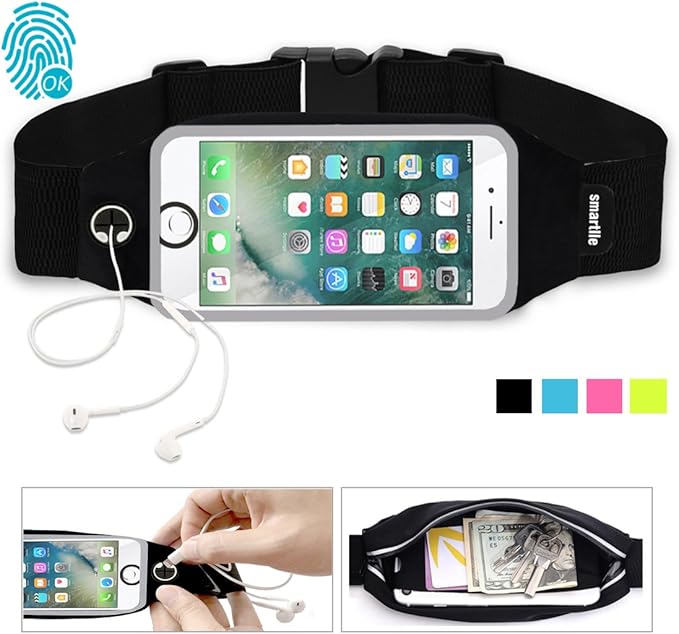 Fanny Pack Running Belt Waist Phone Holder/Bag Women & Men for iPhone 15 14 13 12 11 pro Max/Xs Max/XR/X/8/7/6s Plus, 6/SE, for Galaxy S/A/Note, Gym Workout Fitness Gear
