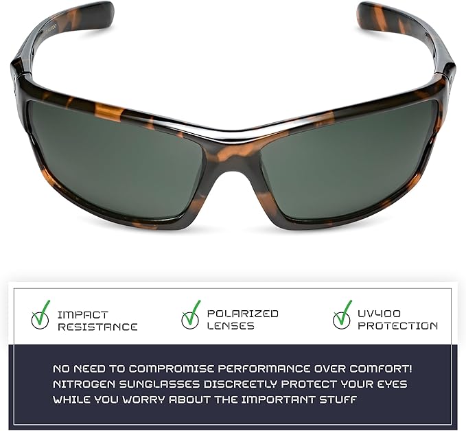 Nitrogen Polarized Wrap Around Sport Sunglasses for Men Women UV400 Driving Fishing Running Sun Glasses