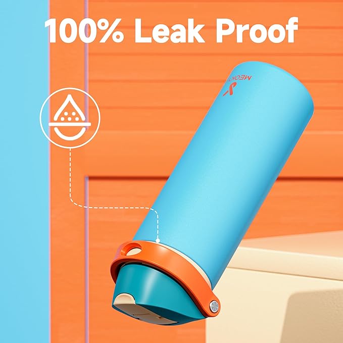 24 oz Insulated Water Bottle for Men: Meoky Stainless Steel Water Bottle with Straw and Spout Lid - Leak Proof, Cold for 24 Hours, Fits in Car Cup Holder, BPA-Free for Sports Travel, Summer Sweetness