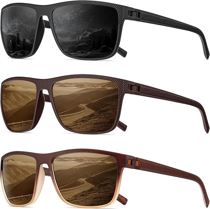 Polarized Sunglasses Men, Mens Sunglasses Polarized UV protection Lightweight Sun Glasses for Driving Fishing Golf