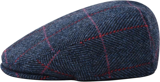 Men's Wool Tweed Newsboy Ivy Cap Gatsby Golf Flat Hat