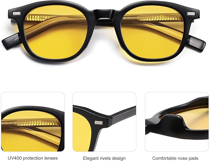 SOJOS Retro Square Sunglasses for Women Men Vintage Shades UV Protection Sunnies SJ2316
