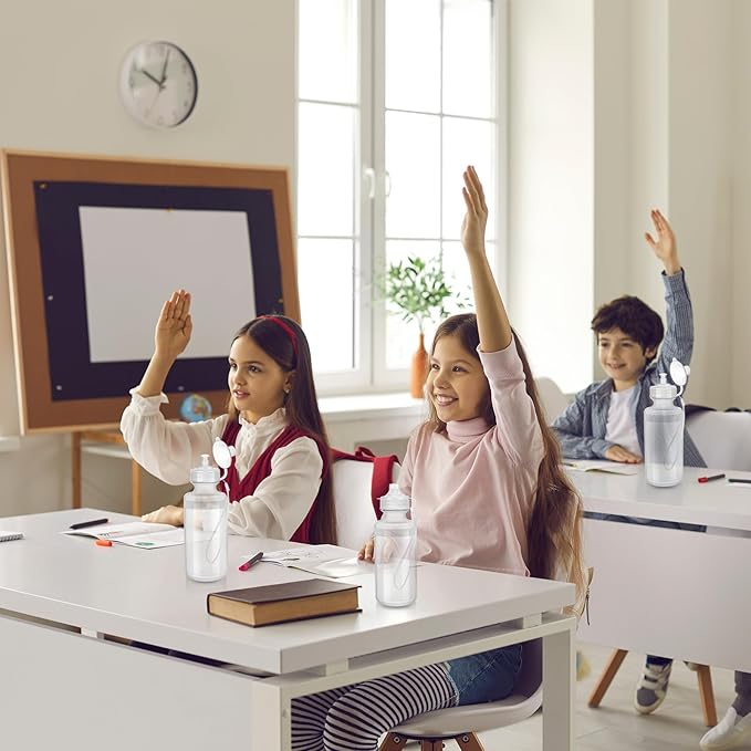 72 Pcs Reusable Water Bottles Bulk 20 oz Squeeze Plastic Sports Water Bottles with Nylon Strap Leak Proof Blank DIY Cups for Travel Hiking Cycling Sport Event Team Gifts