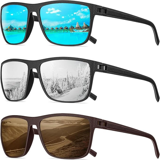 Polarized Sunglasses Men, Mens Sunglasses Polarized UV protection Lightweight Sun Glasses for Driving Fishing Golf