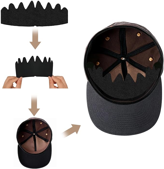 10 PCS Baseball Caps Inserts, Flexible Washable Reusable Hat Sweat Liner, Hat Liners Sweat Protection, Hat Shaper Insert, Hat Stiffener, Baseball Cap Sweat Liner (Black & White)