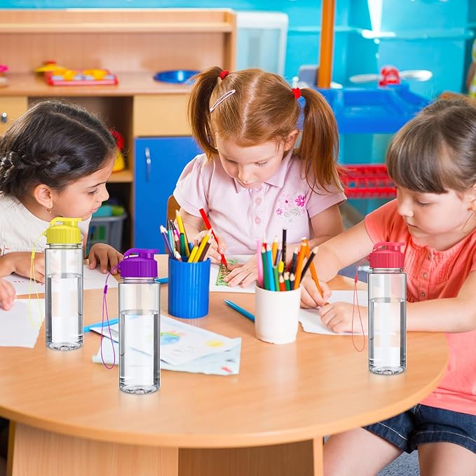 Domensi 50 Pieces Plastic Water Bottle Bulk 17 oz Sports Adults Reusable Large Water Bottles with Leak Proof Flip Top for Adults Fitness(Mixed Color)