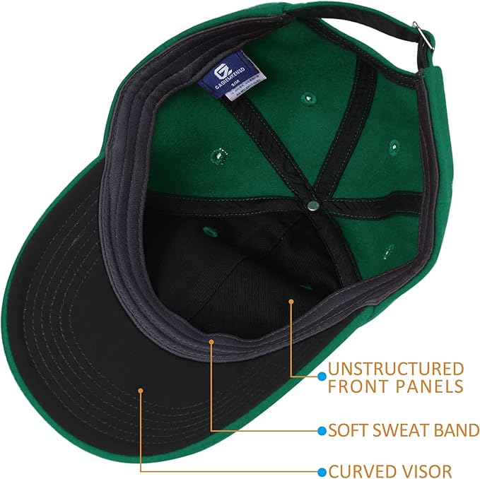 GADIEMKENSD Unstructured Wool Baseball Caps Winter Warm Hat Adjustable