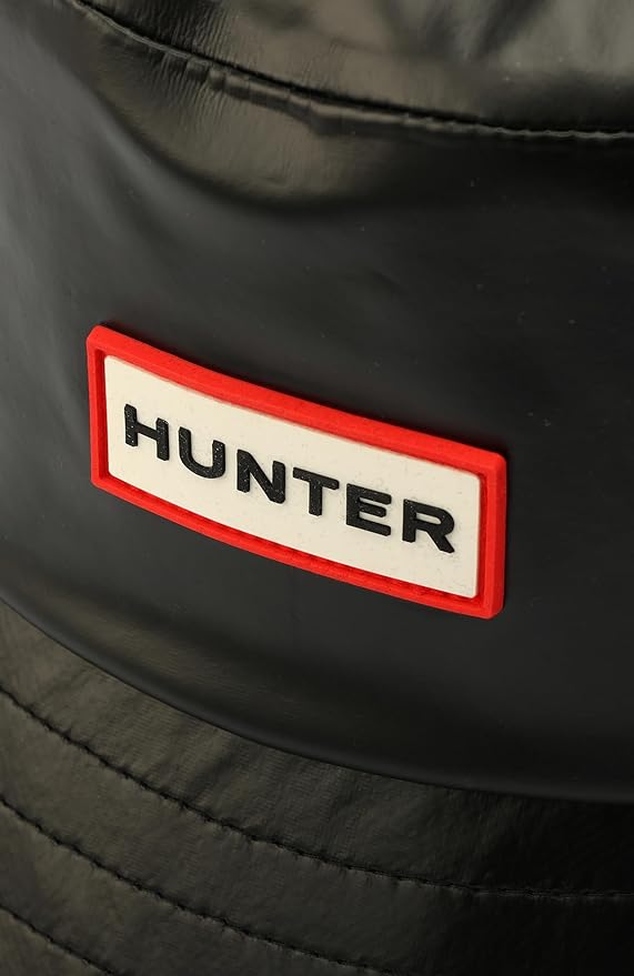 HUNTER Rain Bucket Hat, Water Resistant Cap with Brand Logo, Versatile Accessory, Black