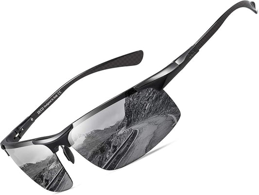 DUCO Mens Sunglasses Polarized Sports Fishing Running Driving Carbon Fiber Sunglasses for Men UV400 Protection DC8277